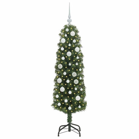 Vidaxl kunstkerstboom groen 150 cm pvc en staal en kunststof