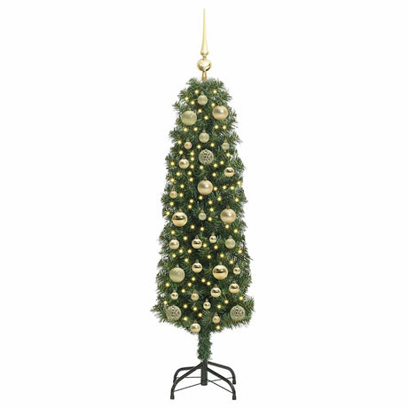 Vidaxl kunstkerstboom groen 150 cm pvc en staal en kunststof