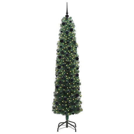 Vidaxl kunstkerstboom groen 240 cm pvc en staal en kunststof