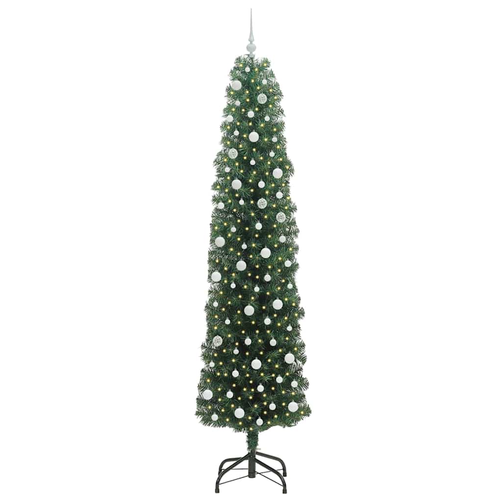 Vidaxl kunstkerstboom groen 240 cm pvc en staal en kunststof
