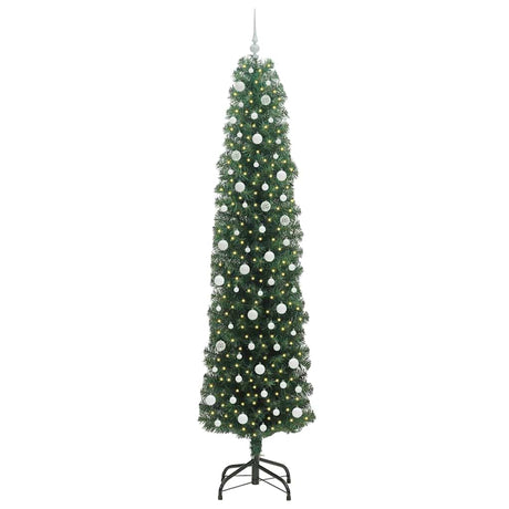 Vidaxl kunstkerstboom groen 240 cm pvc en staal en kunststof