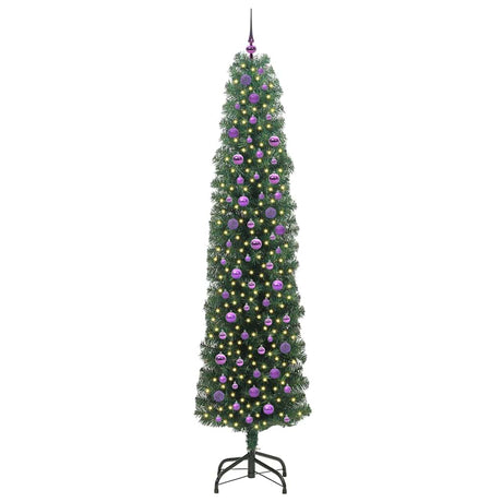 Vidaxl kunstkerstboom groen 240 cm pvc en staal en kunststof