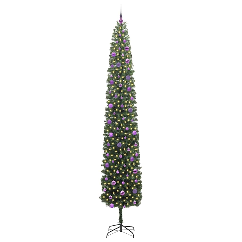 Vidaxl kunstkerstboom groen 270 cm pvc en staal en kunststof