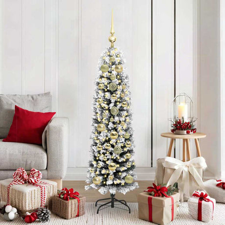 Vidaxl kunstkerstboom groen 150 cm pvc en staal en kunststof