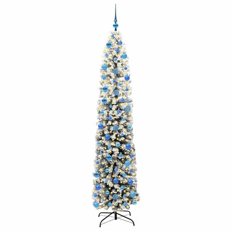 Vidaxl kunstkerstboom groen 240 cm pvc en staal en kunststof