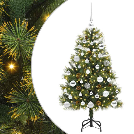Vidaxl kunstmatige scharnier kerstboom met cones groen 150 cm