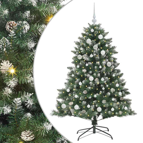 Vidaxl kunstkerstboom met 150 led groen 150 cm pvc en plastic en staal