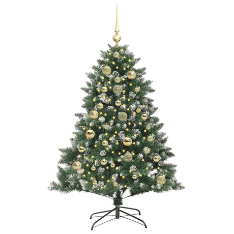 Vidaxl kunstkerstboom met 150 led groen 150 cm pvc en plastic en staal