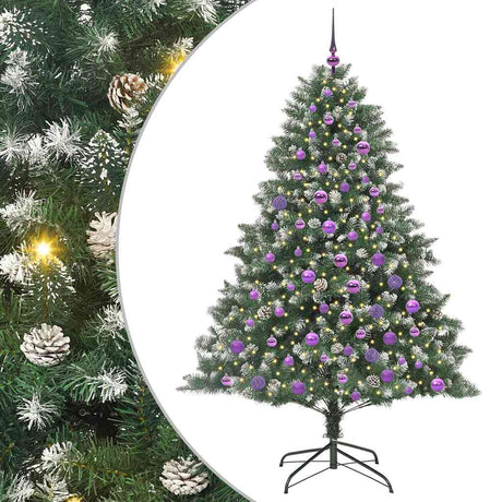 Vidaxl kunstkerstboom met 300 led groen 180 cm pvc en plastic en staal