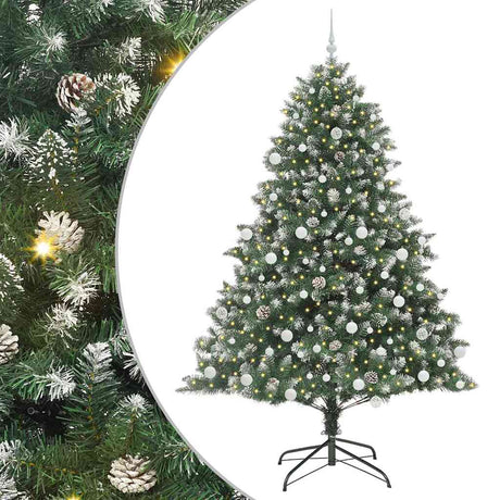 Vidaxl kunstkerstboom met 300 led groen 210 cm pvc en plastic en staal