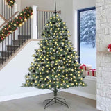 Vidaxl kunstkerstboom met 300 led groen 240 cm pvc en plastic en staal