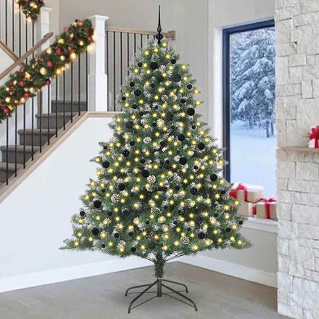 Vidaxl kunstkerstboom met 300 led groen 240 cm pvc en plastic en staal