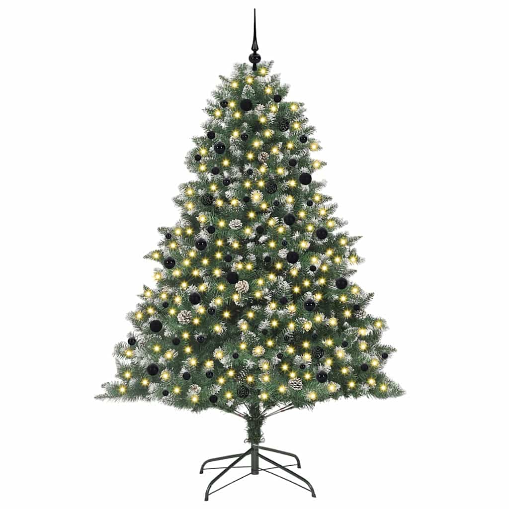 Vidaxl kunstkerstboom met 300 led groen 240 cm pvc en plastic en staal