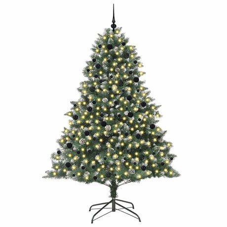 Vidaxl kunstkerstboom met 300 led groen 240 cm pvc en plastic en staal