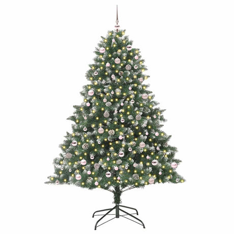 Vidaxl kunstkerstboom met 300 led groen 240 cm pvc en plastic en staal
