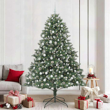 Vidaxl kunstkerstboom met 300 led groen 240 cm pvc en plastic en staal