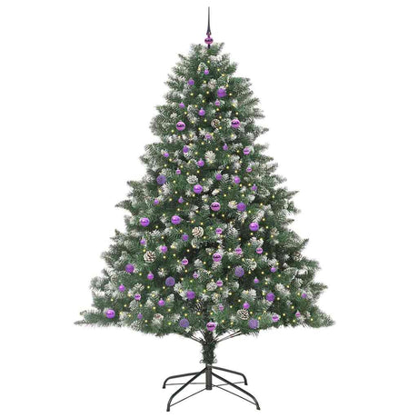 Vidaxl kunstkerstboom met 300 led groen 240 cm pvc en plastic en staal
