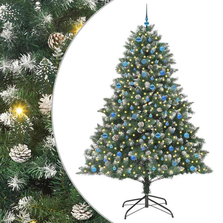 Vidaxl kunstkerstboom met 300 led groen 240 cm pvc en plastic en staal
