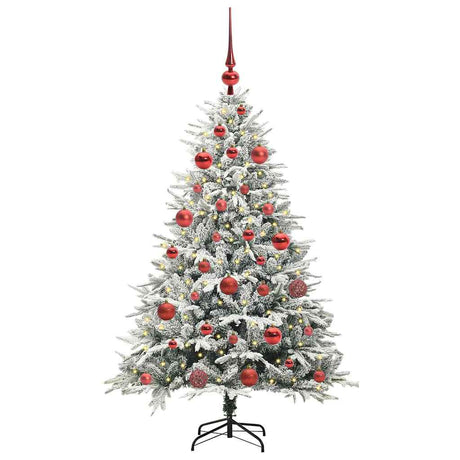 Vidaxl artificial pre-lit kerstboom met ballenset groen 150 cm