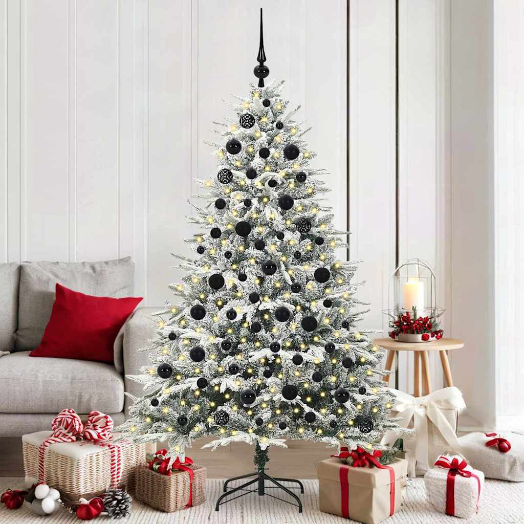 Vidaxl artificial pre-lit kerstboom met ballenset groen 180 cm