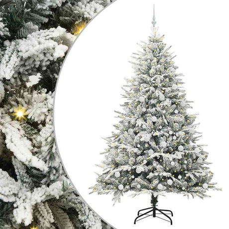 Vidaxl artificial pre-lit kerstboom met ballenset groen 210 cm