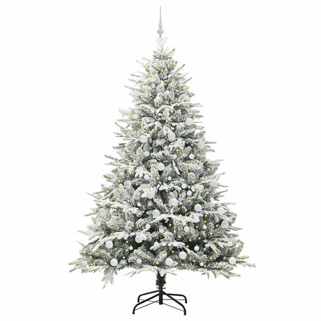 Vidaxl artificial pre-lit kerstboom met ballenset groen 210 cm