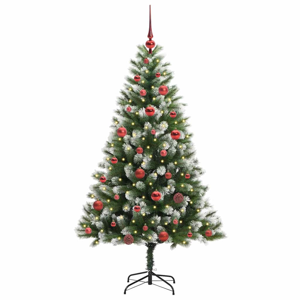 Vidaxl kunstmatige scharnierkerstboom met bedekte sneeuw 150 cm