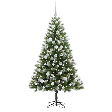 Vidaxl kunstmatige scharnierkerstboom met bedekte sneeuw 150 cm
