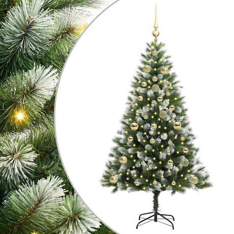 Vidaxl kunstmatige scharnierkerstboom met bedekte sneeuw 150 cm