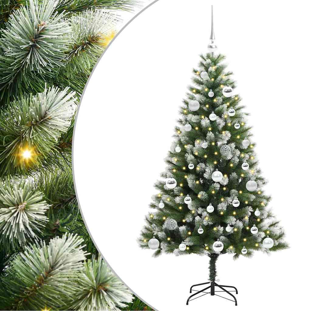 Vidaxl kunstmatige scharnierkerstboom met bedekte sneeuw 150 cm