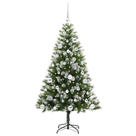 Vidaxl kunstmatige scharnierkerstboom met bedekte sneeuw 150 cm