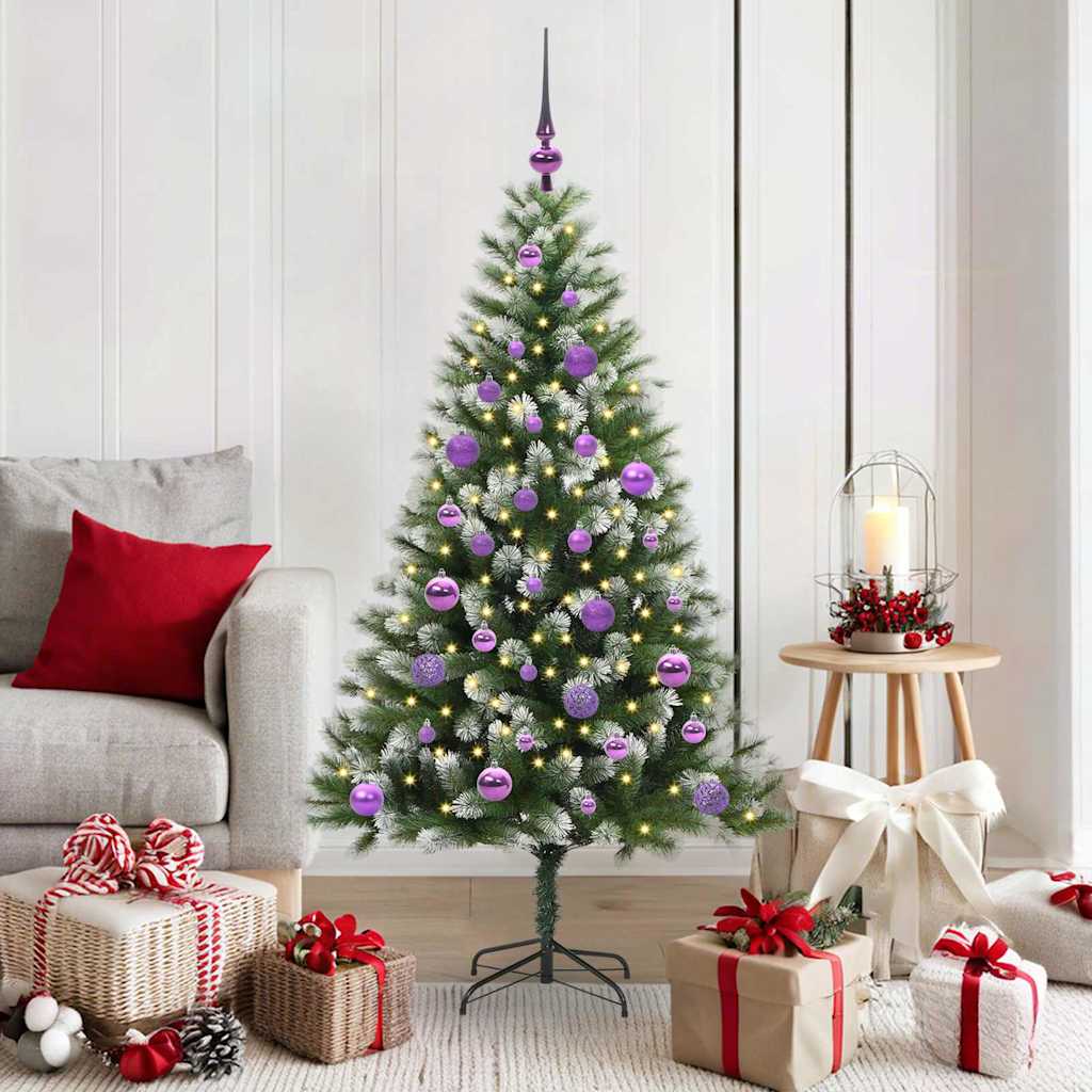 Vidaxl kunstmatige scharnierkerstboom met bedekte sneeuw 150 cm