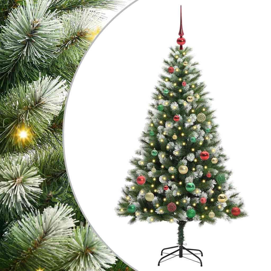 Vidaxl kunstmatige scharnierkerstboom met bedekte sneeuw 150 cm