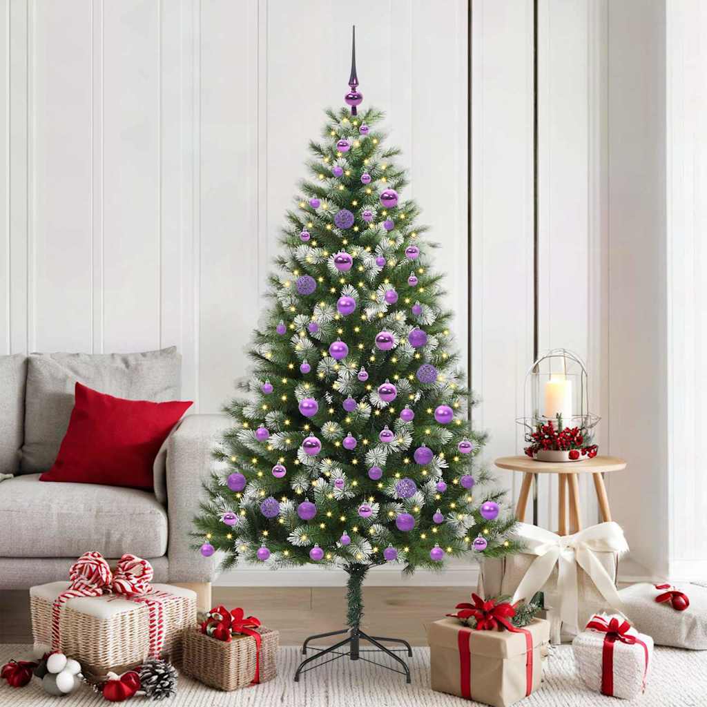 Vidaxl kunstmatige scharnierkerstboom met bedekte sneeuw 180 cm