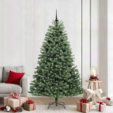 Vidaxl kunstmatige inklapbare kerstboom groen 210 cm pvc en metaal