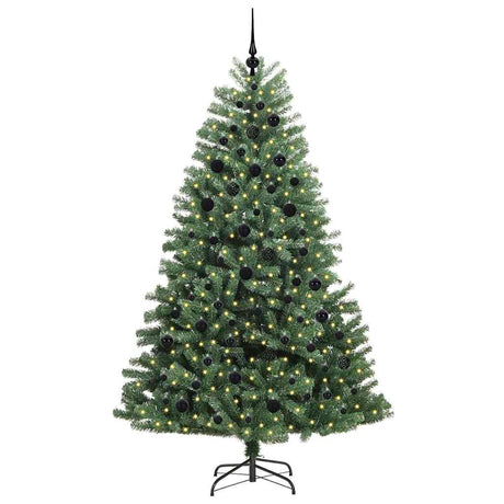 Vidaxl kunstmatige inklapbare kerstboom groen 210 cm pvc en metaal