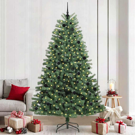 Vidaxl kunstmatige inklapbare kerstboom groen 240 cm pvc en metaal