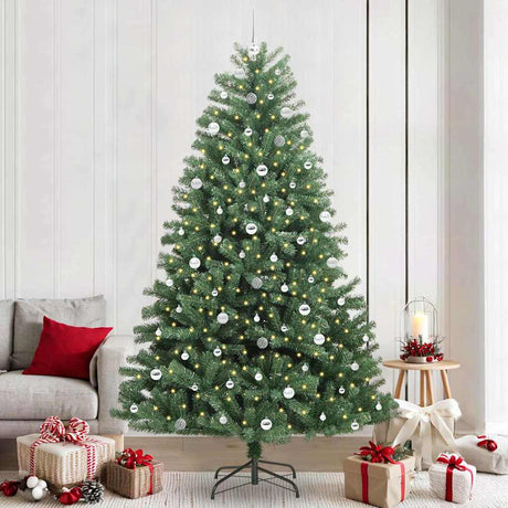 Vidaxl kunstmatige inklapbare kerstboom groen 240 cm pvc en metaal