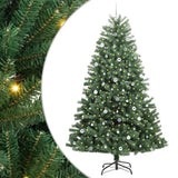 Vidaxl kunstmatige inklapbare kerstboom groen 240 cm pvc en metaal