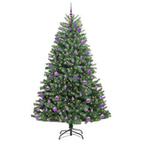 Vidaxl kunstmatige inklapbare kerstboom groen 240 cm pvc en metaal