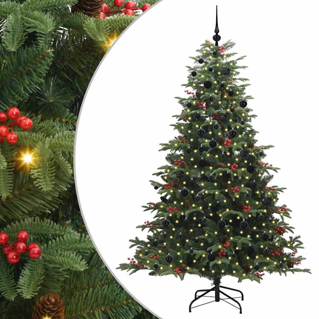 Vidaxl kunstkerstboom groen 210 cm pvc en metaal en plastic