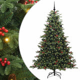 Vidaxl kunstkerstboom groen 210 cm pvc en metaal en plastic