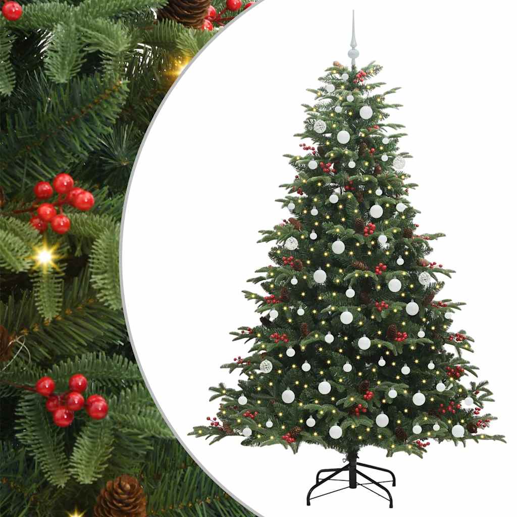 Vidaxl kunstkerstboom groen 210 cm pvc en metaal en plastic