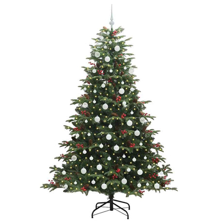 Vidaxl kunstkerstboom groen 210 cm pvc en metaal en plastic