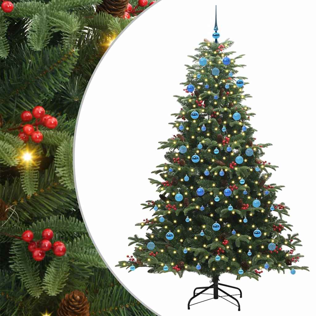 Vidaxl kunstkerstboom groen 210 cm pvc en metaal en plastic