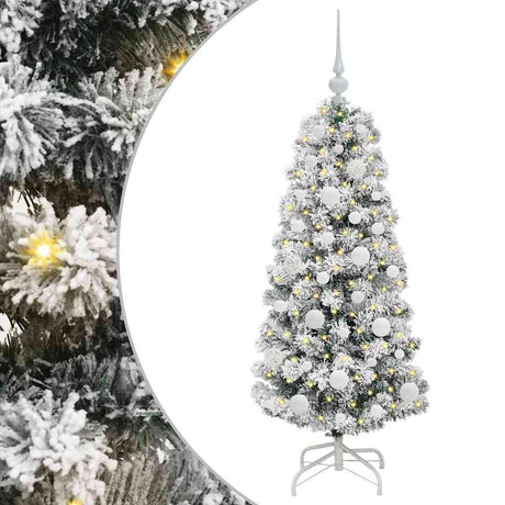 Vidaxl kunstmatige inklapbare kerstboom groen en wit 120 cm