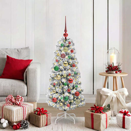 Vidaxl kunstmatige inklapbare kerstboom groen en wit 120 cm