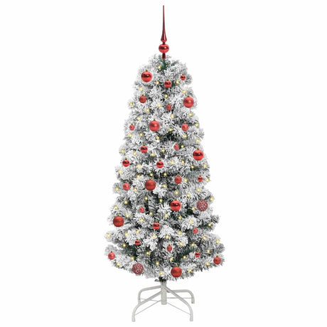 Vidaxl kunstmatige inklapbare kerstboom groen en wit 150 cm