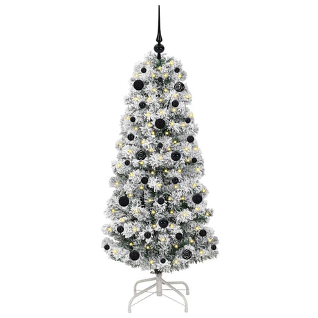 Vidaxl kunstmatige inklapbare kerstboom groen en wit 150 cm