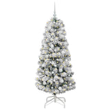 Vidaxl kunstmatige inklapbare kerstboom groen en wit 150 cm